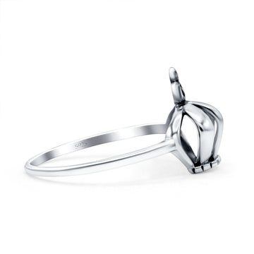 Royal Crown Oxidized Band Solid 925 Sterling Silver Thumb Ring (11mm)